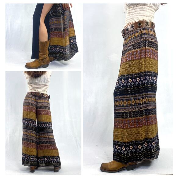 Earthbound Bohemian Slit Leg Wide Leg Boho Pants Sz Small - Picture 2 of 5